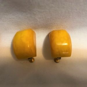 Vintage Amber Screw-Back Earrings